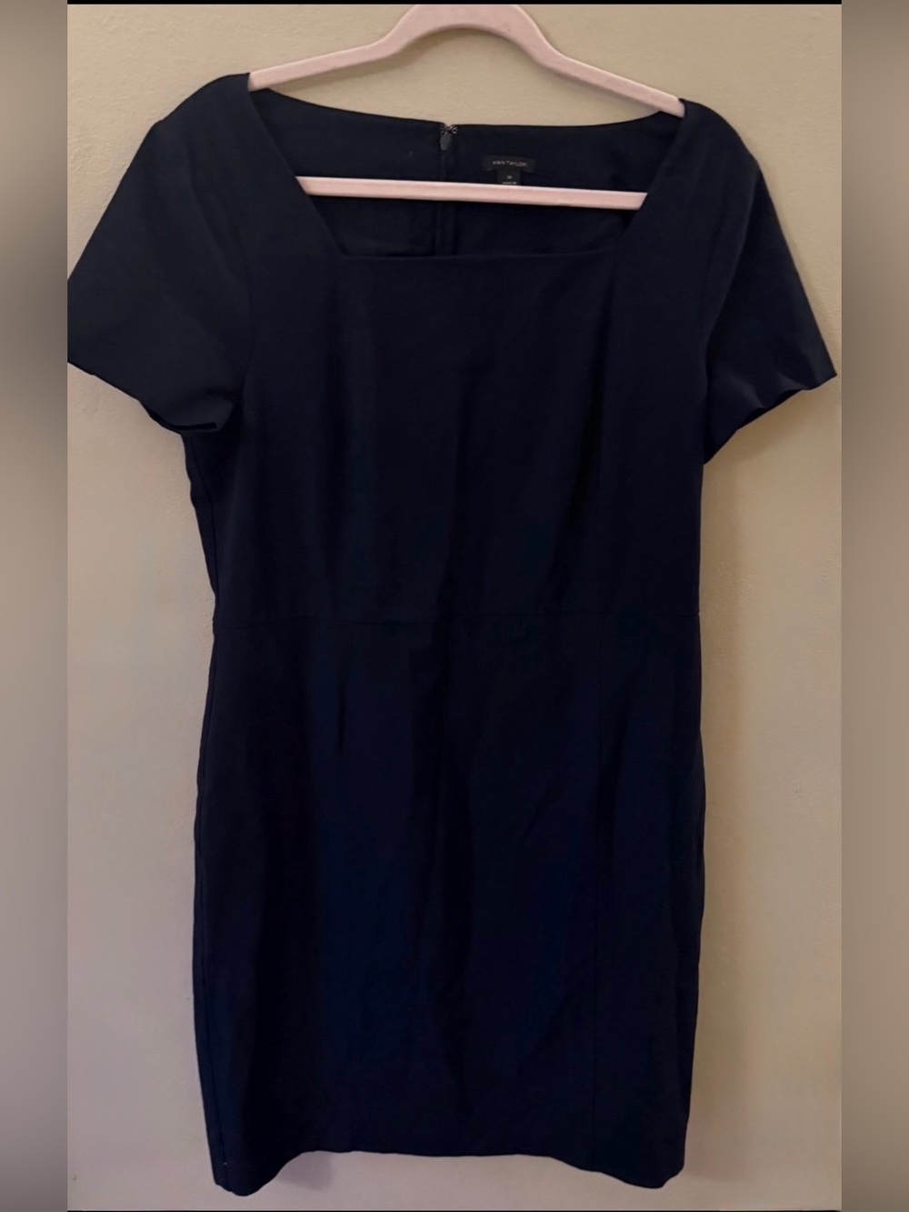 Ann Taylor navy Square-Neck Sheath Dress